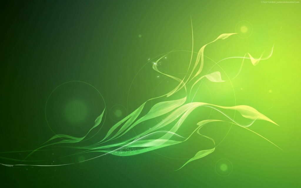 Refreshing Green Sprouts Abstract Wallpaper - Tranquil Gradient Design