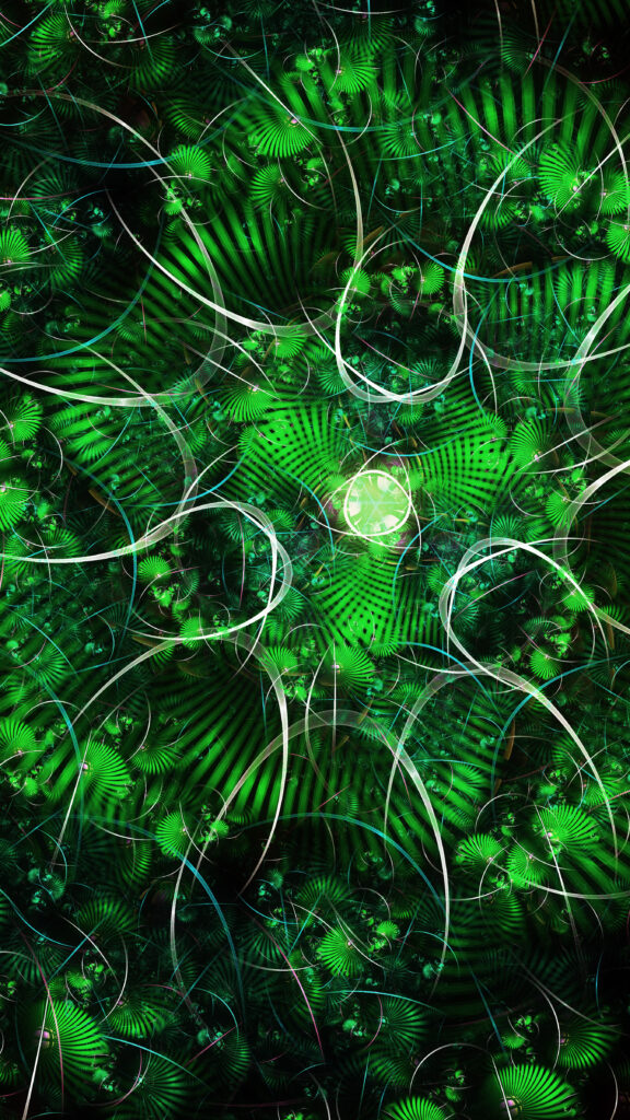 Dynamic Green Abstract Wallpaper - 2700x4800 Background Design