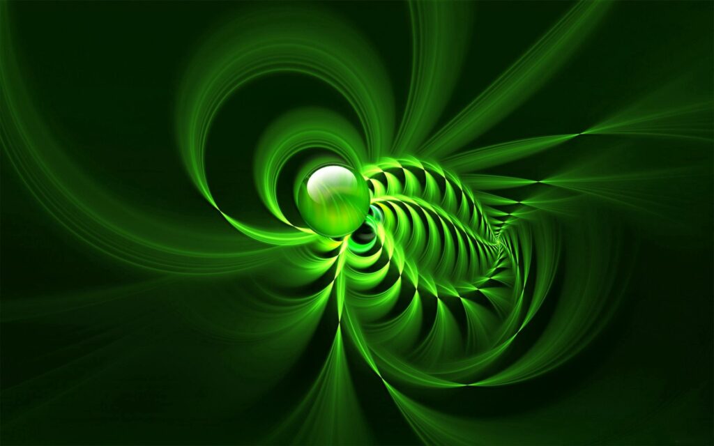 Abstract Green Wallpaper with Glowing Orb - 1920x1200 Design