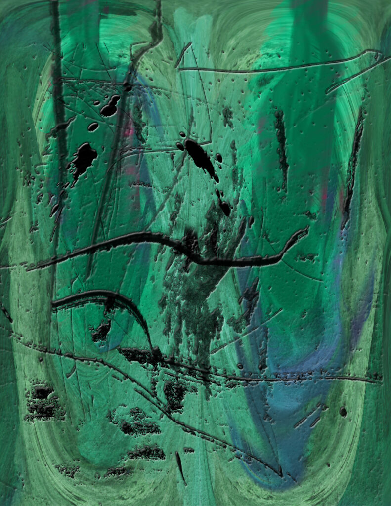 Contemporary Green Abstract Wallpaper: Textured Canvas Design