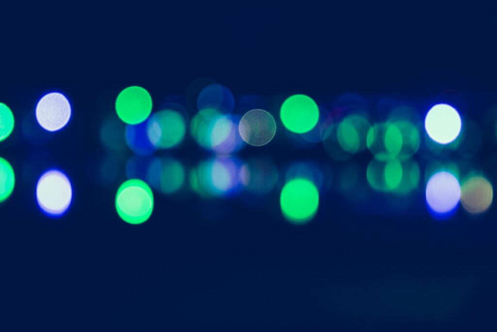 Dreamy Abstract Green & Blue Lights Wallpaper for Atmospheric Background