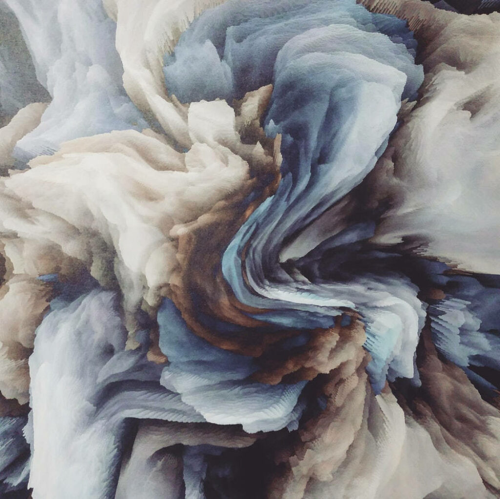 Grunge Abstract Wallpaper: Swirling Blue, Brown & Gray Design Background