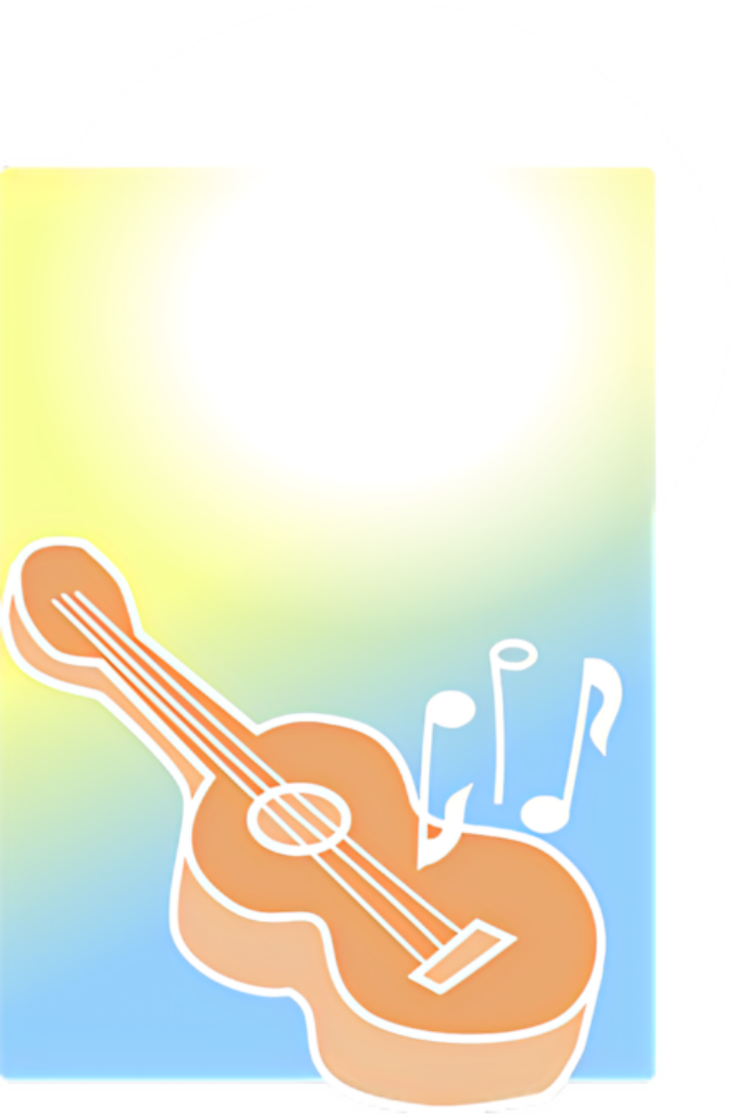 Abstract Guitar Wallpaper: Vibrant Melody & Gradient Design