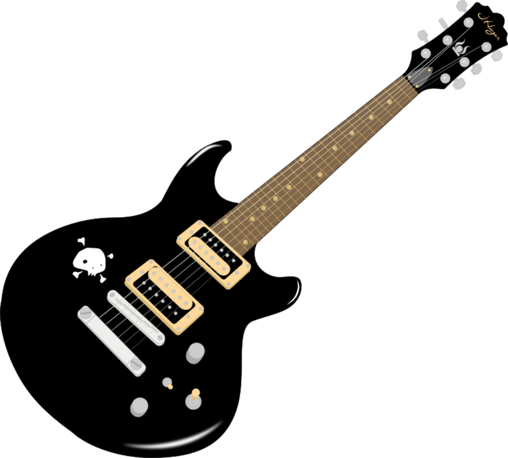 Abstract Guitar Artwork Wallpaper: Modern Design on Bold Black