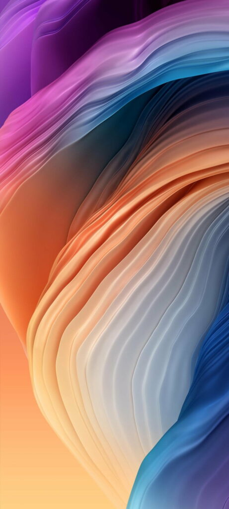 Vibrant Abstract HD Wallpaper for Oppo Reno 6 - Dynamic Wave of Colors in Orange, Purple, and Blue