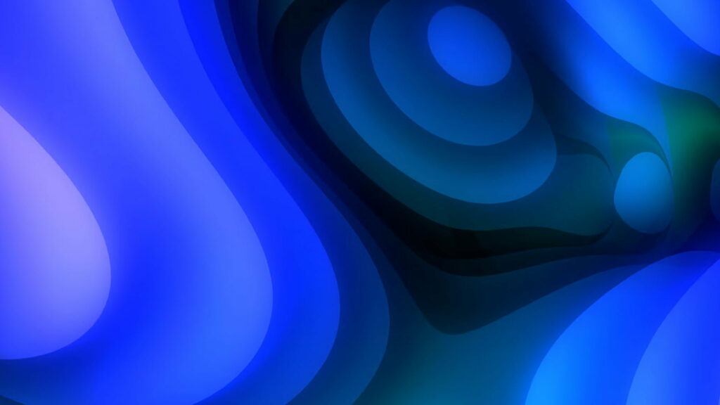 Abstract blue flowing layered wallpaper inspired by watchOS 8 Apple Watch Series 7 design background