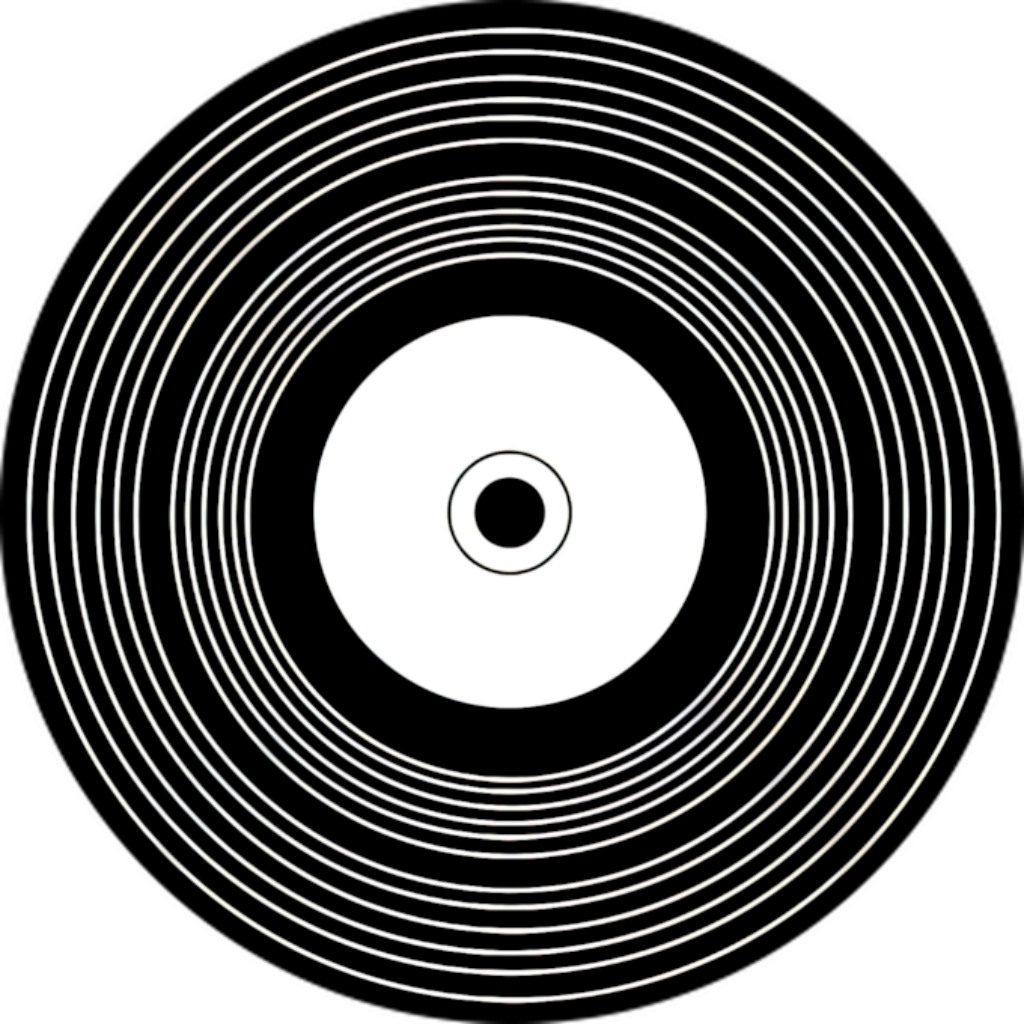 Minimalist Abstract Vinyl Record Wallpaper Background on Black