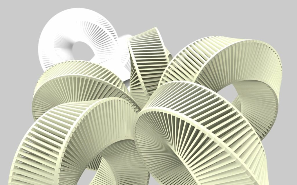 Modern Abstract Wallpaper: Intertwined Spirals in Neutral Tones