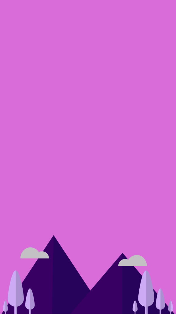 Purple Majesty: Abstract Isometric Mountain Landscape in Minimalist HD Wallpaper