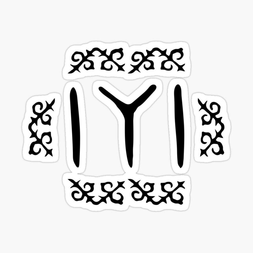 Abstract Kayi Tribe Symbol Wallpaper: Modern Art & Cultural Heritage