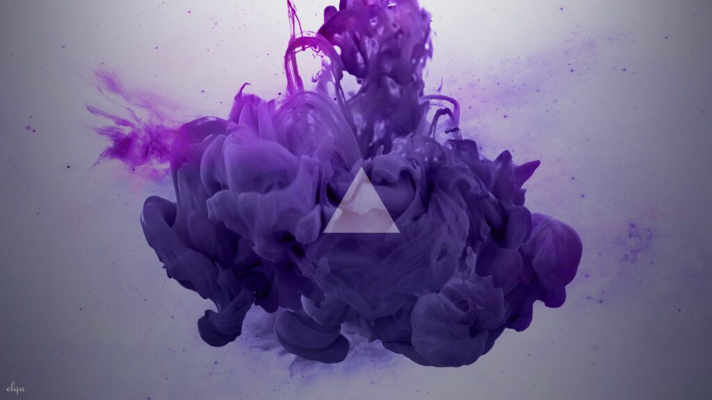 Abstract Lilac & Purple Smoke Wallpaper with Central Triangle Design
