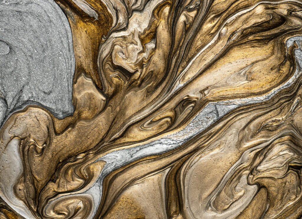 Stunning Liquid Gold & Silver Abstract Wallpaper Background