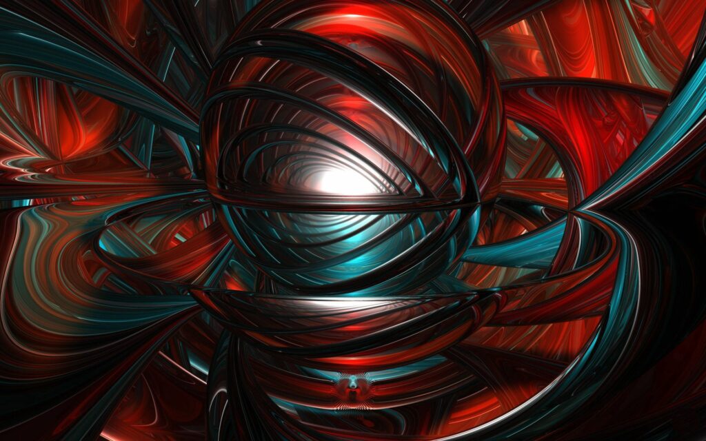 Abstract Metallic Wallpaper: Red & Blue Intertwining Design Background