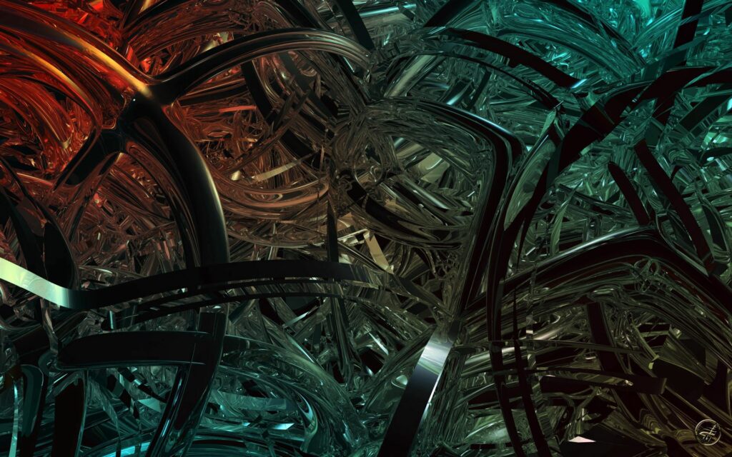 Intricate Metallic & Glass Wallpaper - Vibrant Mesh Design 1920x1200