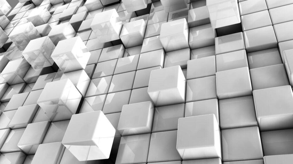Minimalistic Harmony: Exploring 3D Cubes in Abstract Patterns - Captivating White HD Background Wallpaper