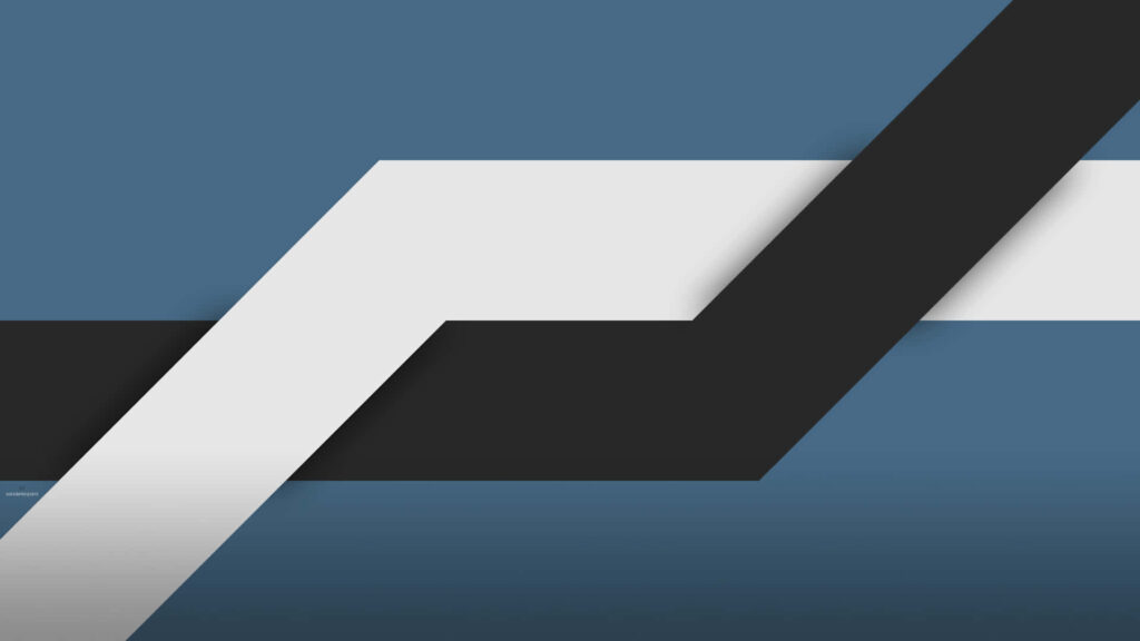 Abstract Black & White Line Wallpaper on Blue Background - Minimalist Design