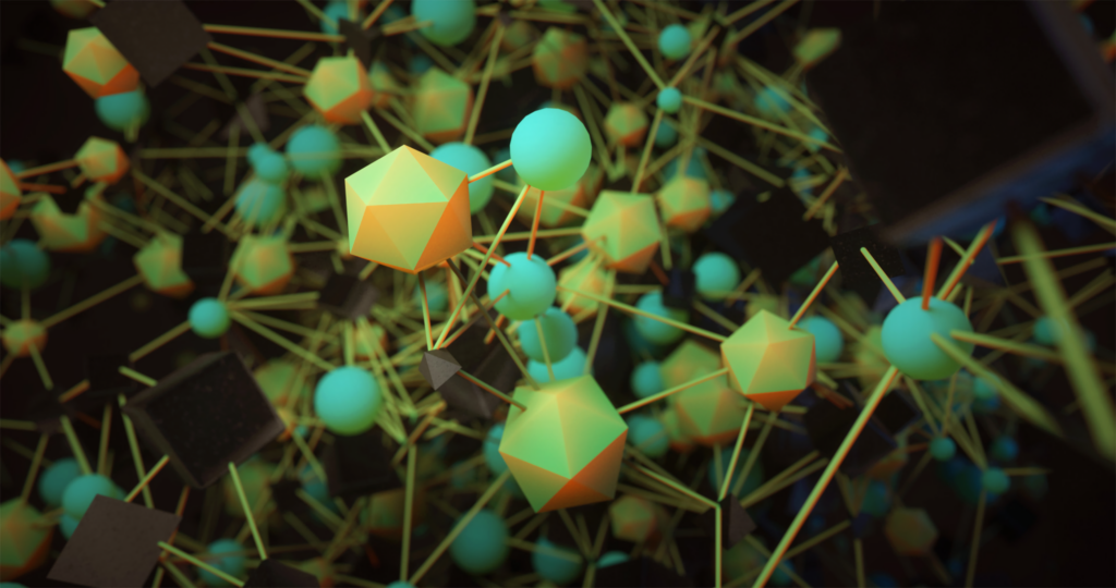 Abstract Scientific Wallpaper: Molecules & Geometric Shapes Background
