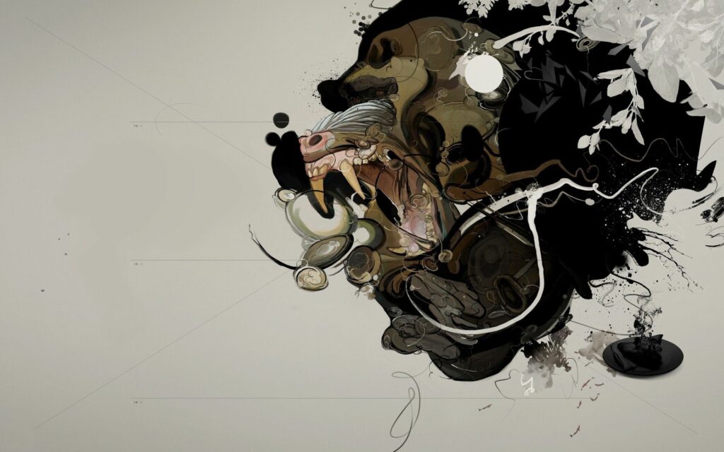 Minimalist Monkey Wallpaper: Abstract Surrealism in Muted Colors