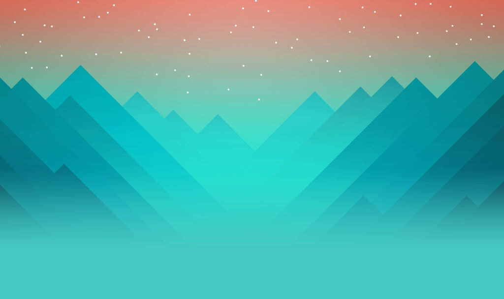 Abstract Mountain Landscape Wallpaper with Gradient Peach to Turquoise