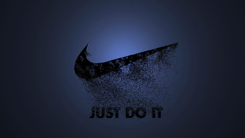 Abstract Nike's Smudged 'Just Do It' Logo takes center stage against a Minimalist Background Wallpaper