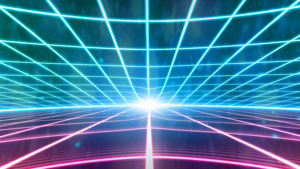 Retro Revival: Vibrant Neon Nostalgia in Abstract 80s Wallpaper