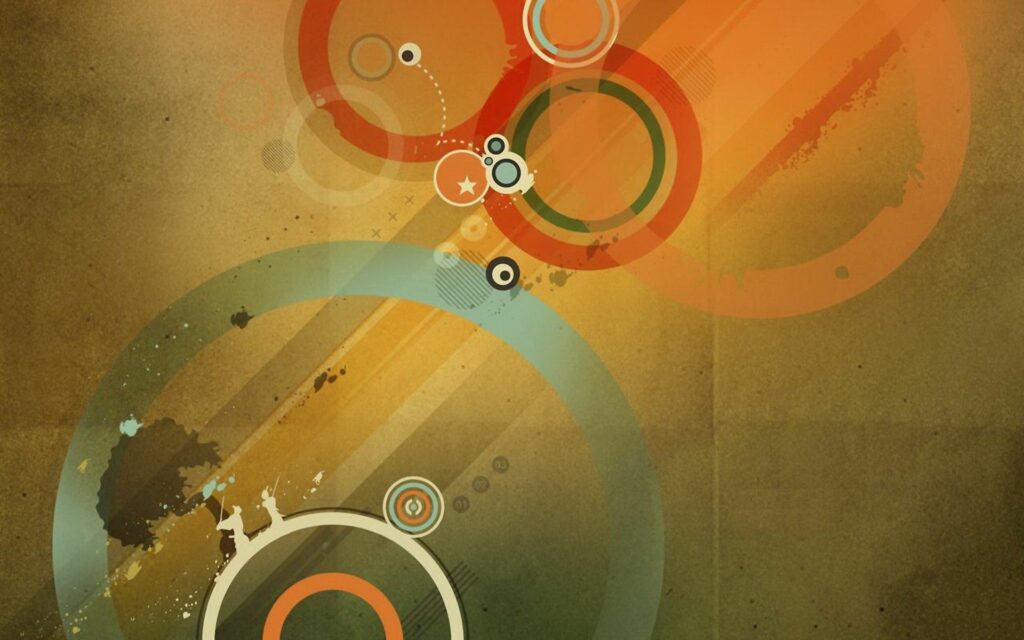 Dynamic Abstract Wallpaper: Overlapping Circles in Orange & Green