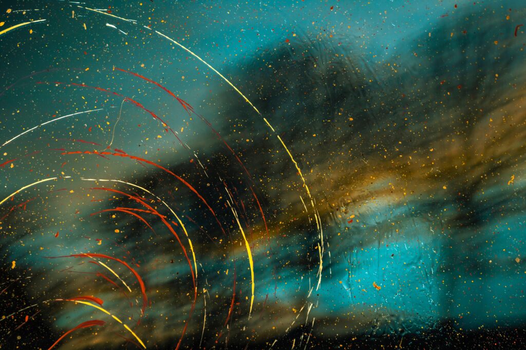 Abstract Paint Streaks on Glass - Dark Hued Dynamic Wallpaper