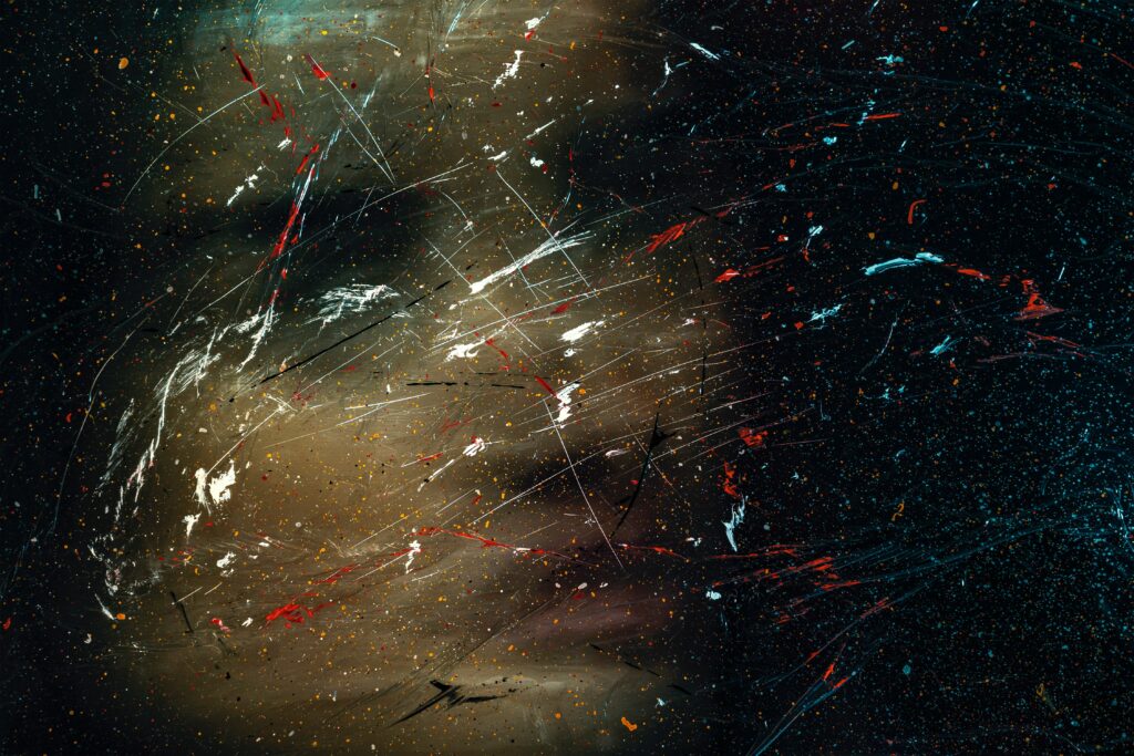 Abstract Paint Splash Wallpaper: Colorful Dark Background Design