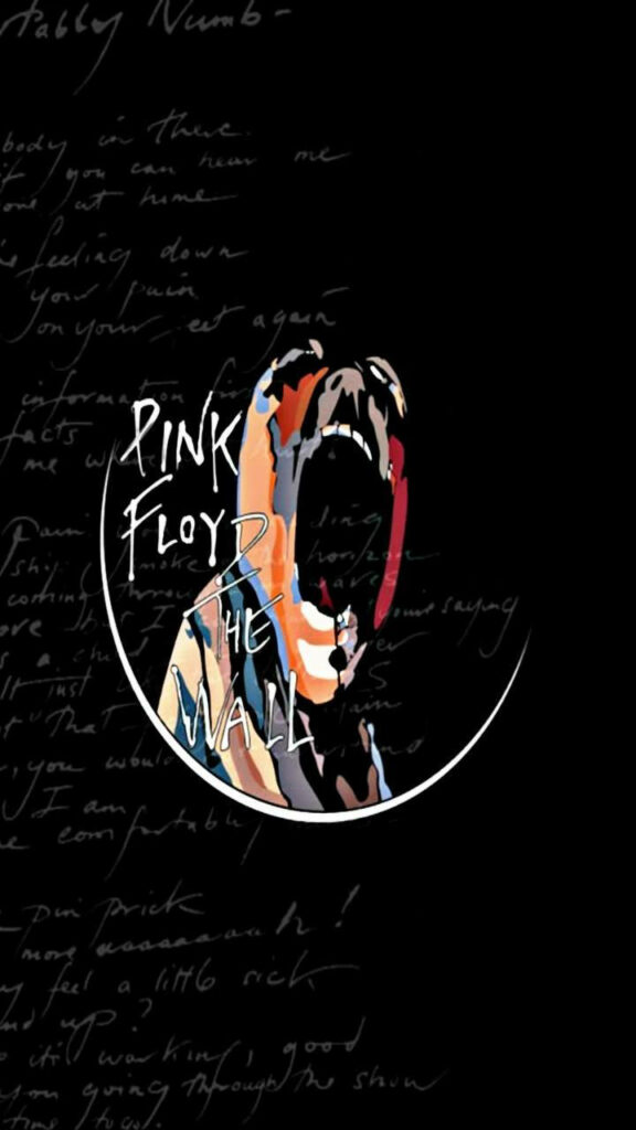 Abstract Pink Floyd Wallpaper: Colorful Face Design on Black Background