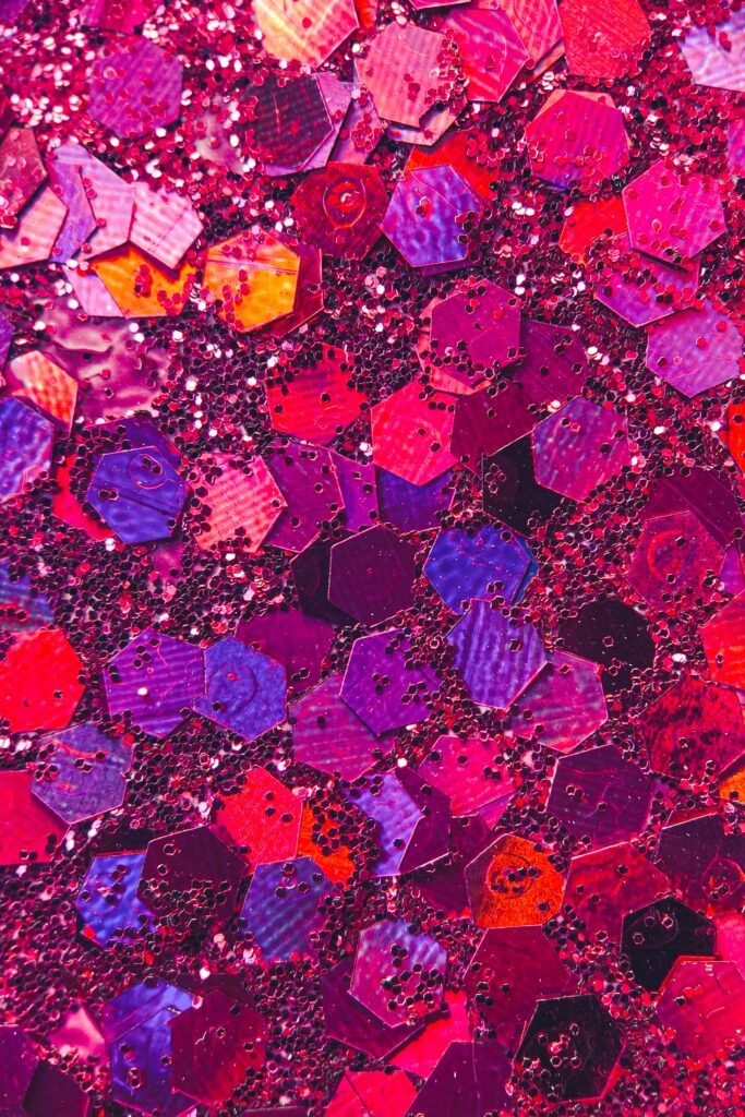 “Dazzling Pink Hexagonal Wallpaper: Modern Glittery Background”