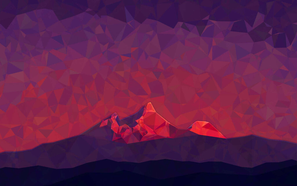 Polygonal Landscape Wallpaper: Vibrant Geometric Mountain Design
