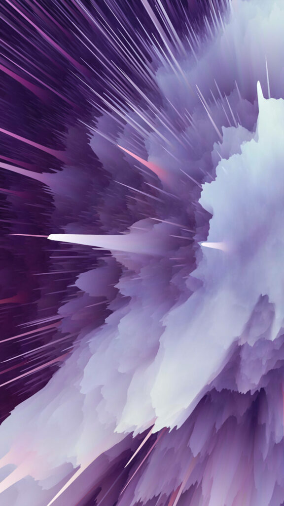 Vibrant Burst: Abstract Purple Explosion Paints the Mobile Screen - 4K HD Background Wallpaper
