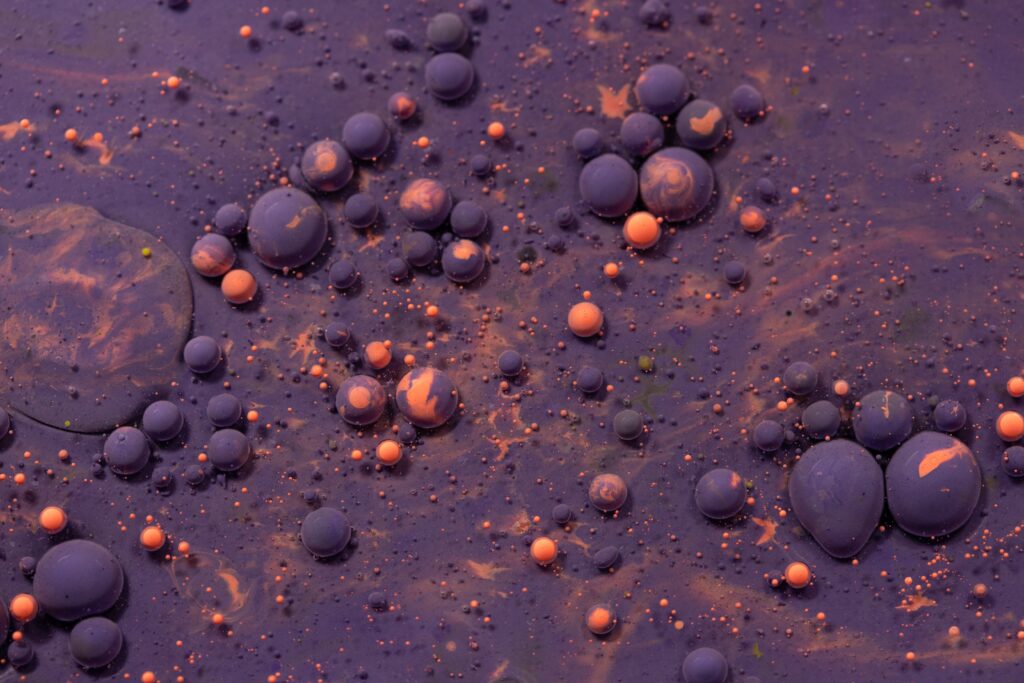 Artistic Purple Ink Wallpaper with Bubbles - 5184x3456 Background
