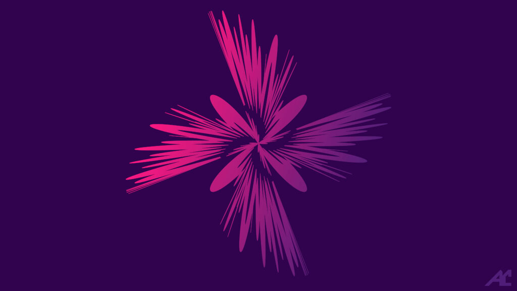 Purple and Pink Floral Abstract Wallpaper on Deep Purple Background