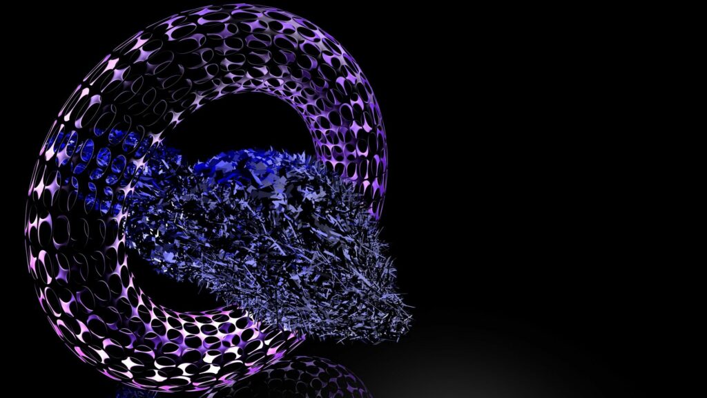 Abstract Purple Wireframe Ring Wallpaper - 1920x1080 Black Background