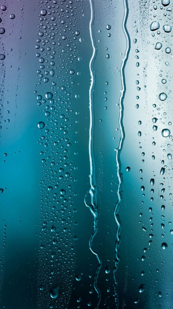 Raindrops Dance: An Abstract HD Phone Wallpaper for a Serene Background