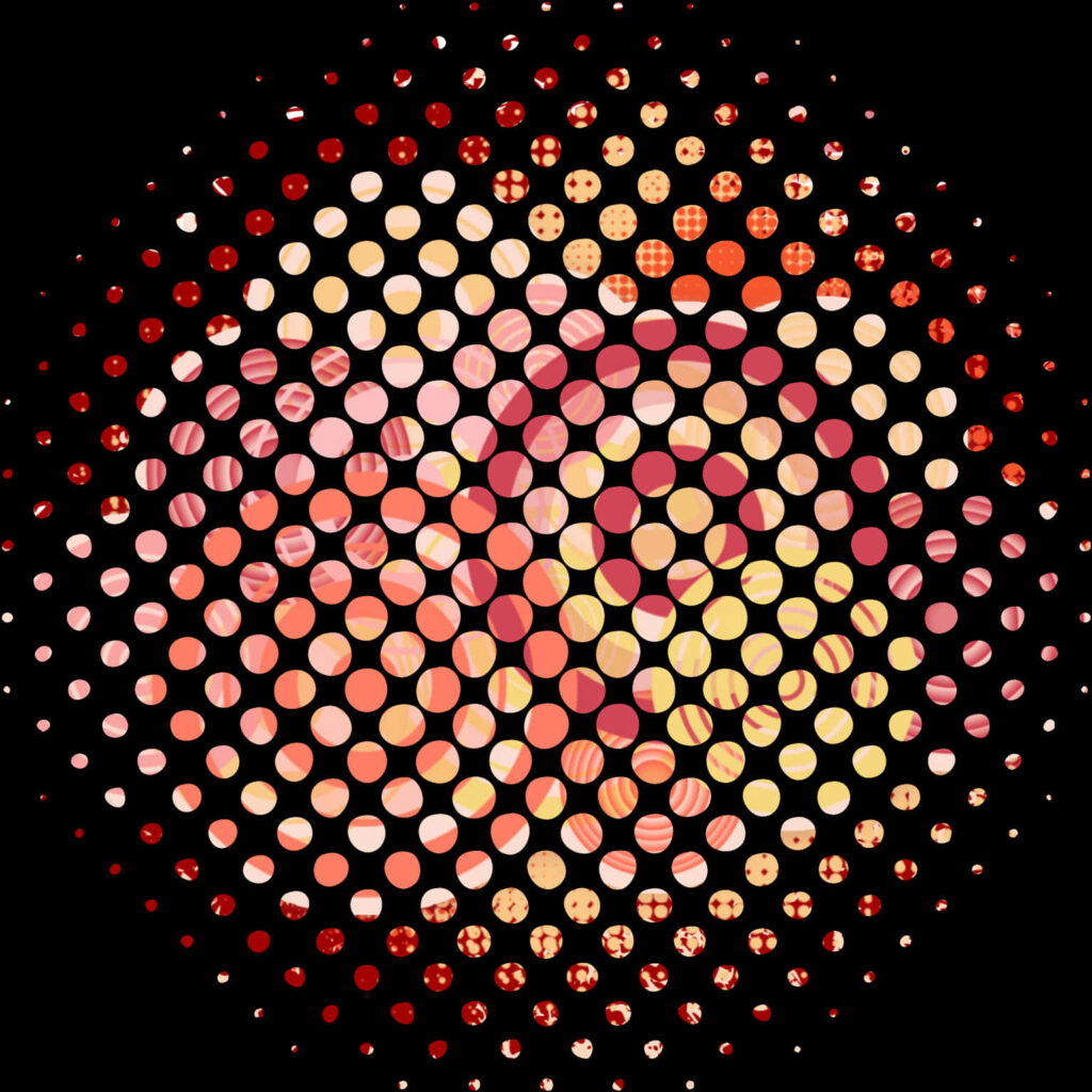 Vibrant Red Dot Gradient Wallpaper - Abstract Black Background Design