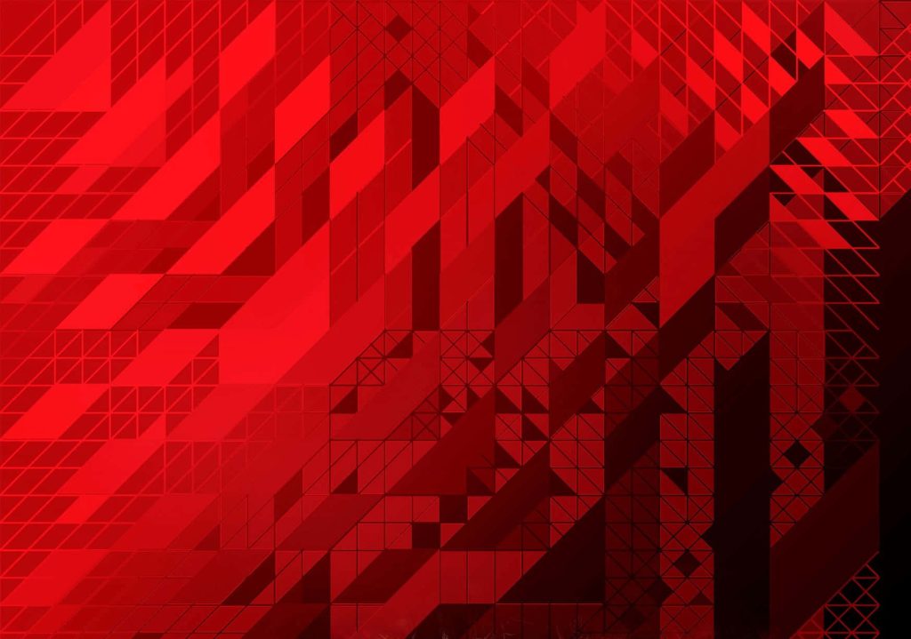 Abstract red geometric pattern wallpaper with bold triangular and rectangular shapes background