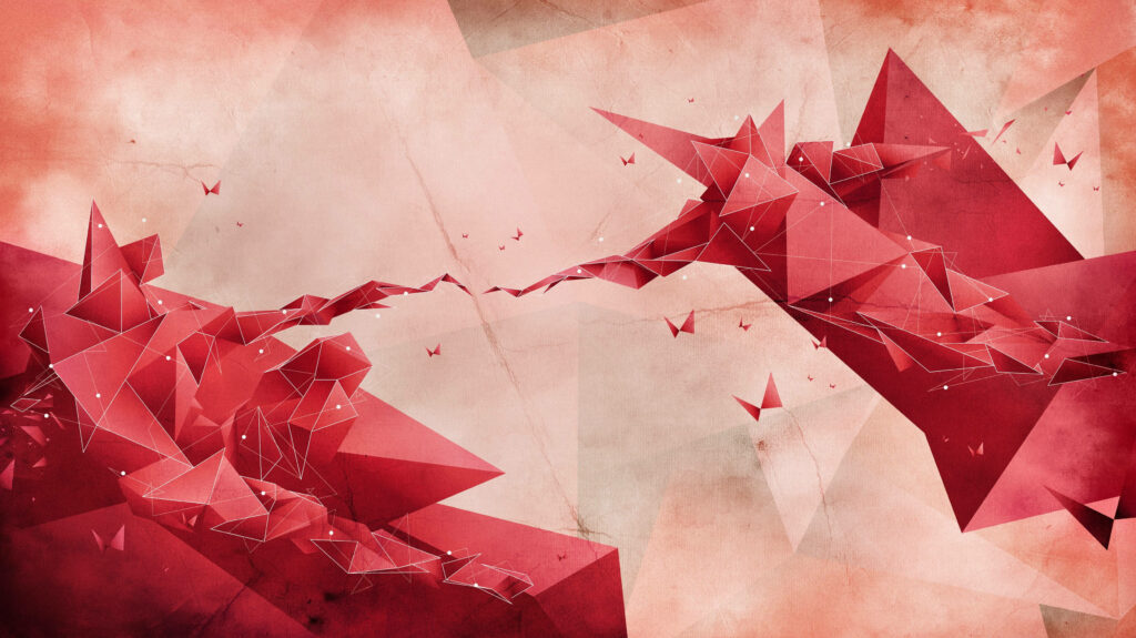 Modern Red Abstract Wallpaper: Polygonal Creation of Adam Design