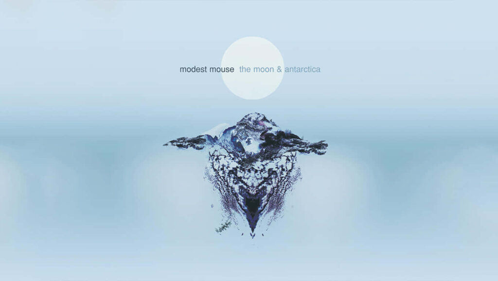 Abstract Snowy Mountain Wallpaper with Modest Mouse Album Art