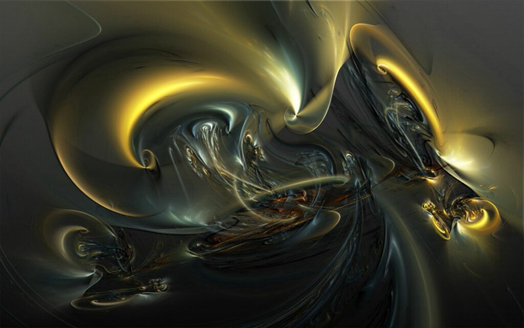 Abstract 1920x1200 Wallpaper with Swirling Yellow & Blue Design