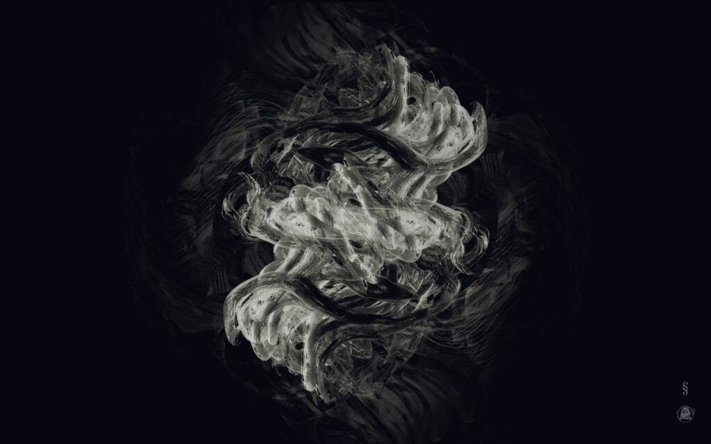 Mystical Dark Background Wallpaper with Swirling Abstract Patterns