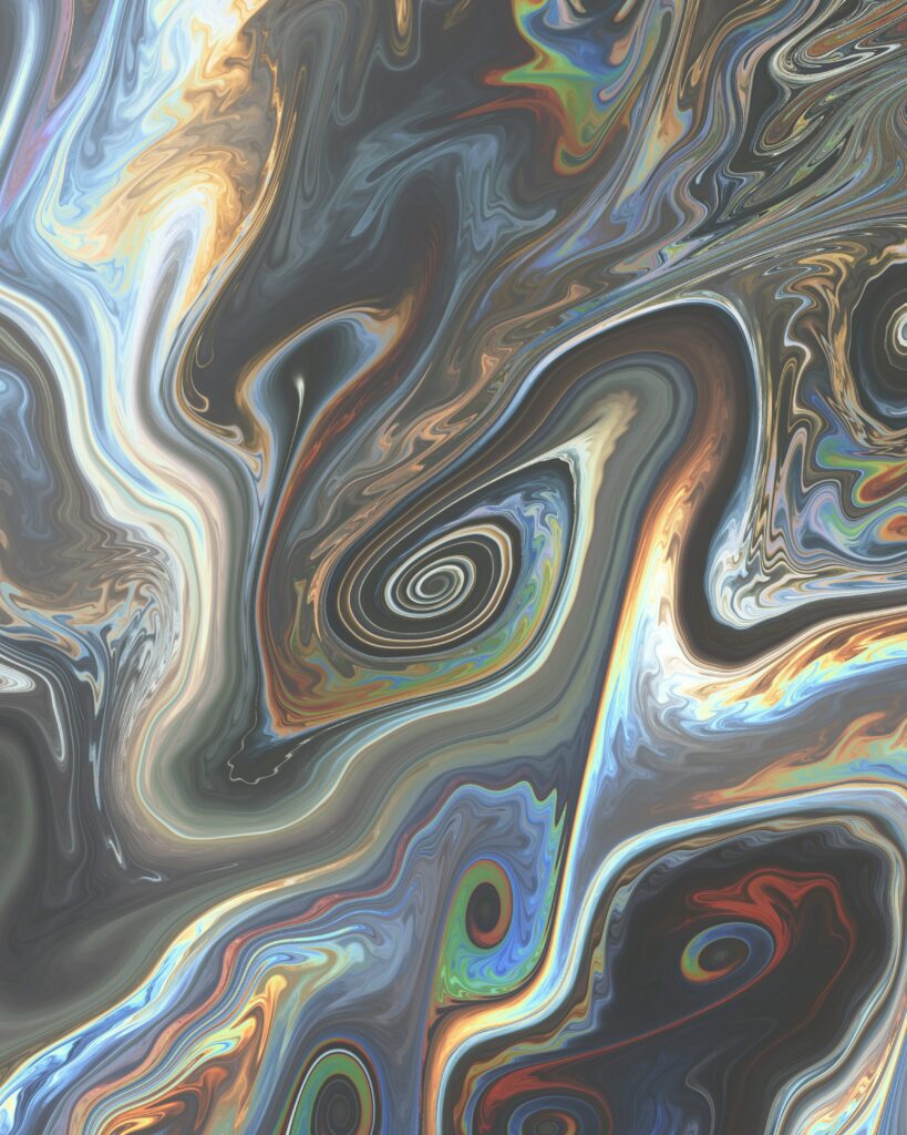 Abstract Swirling Wallpaper: Fluid Patterns in Vibrant Colors