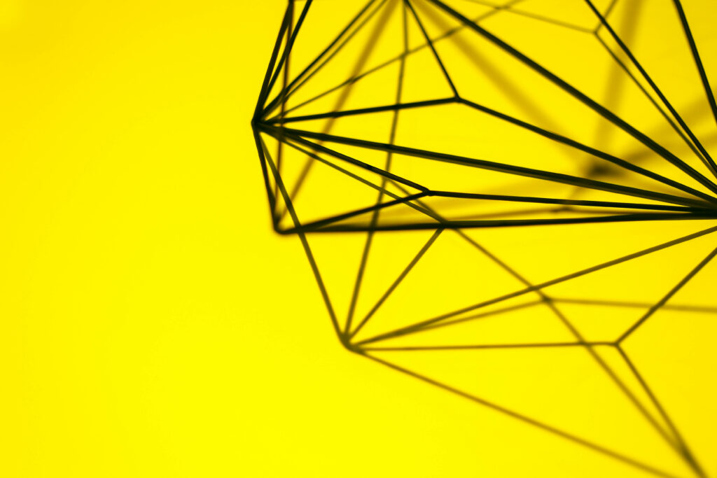 Geometry in Yellow: A Stunning Laptop Background with Intricate Black Lines and Aesthetic Appeal Wallpaper