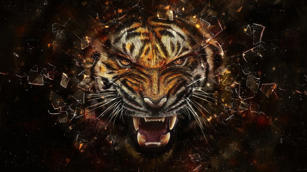 Incredible Abstract Tiger: Mesmerizing Ultra HD Desktop Art Wallpaper