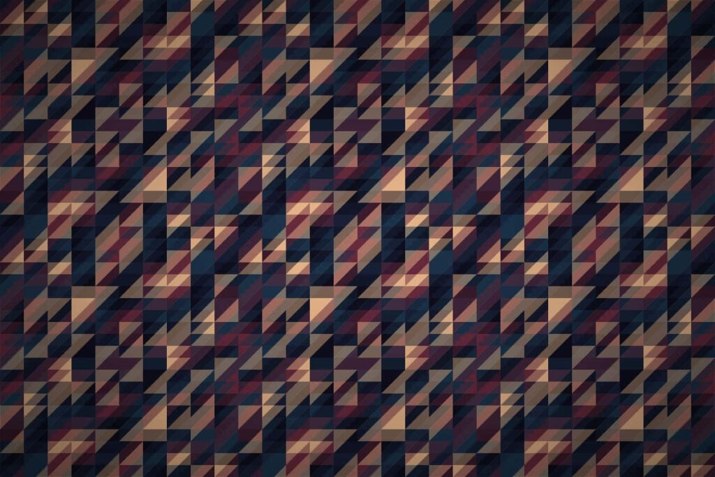 Abstract Triangle Wallpaper in Beige, Blue & Maroon - Geometric Background