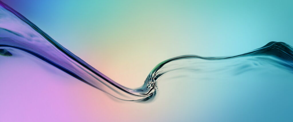 Ultrawide Samsung Galaxy S6 wallpaper crystal-clear purple pink teal water wave abstract design