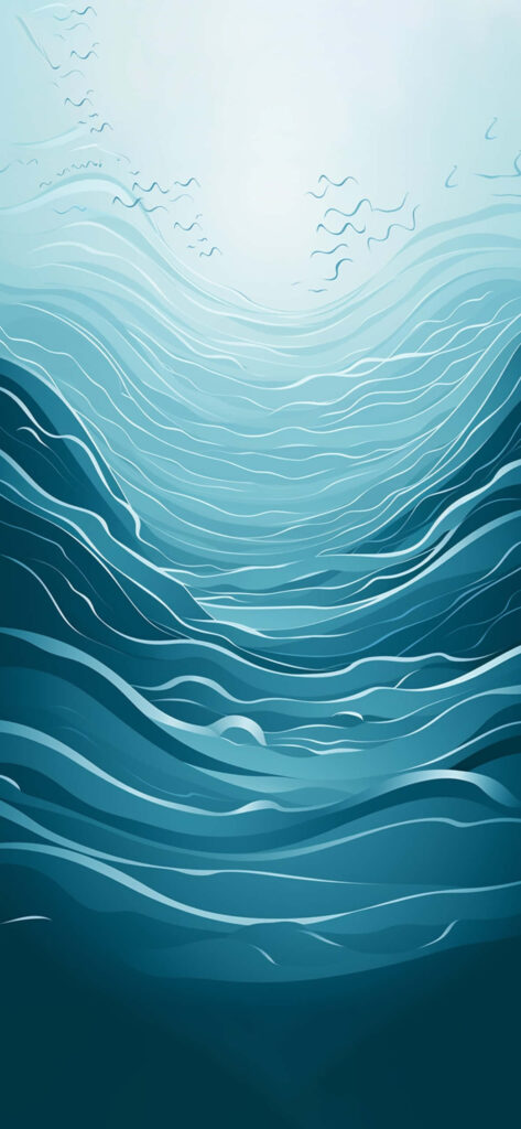 Serene Abstract Underwater Wallpaper: Wavy Blue Lines Background
