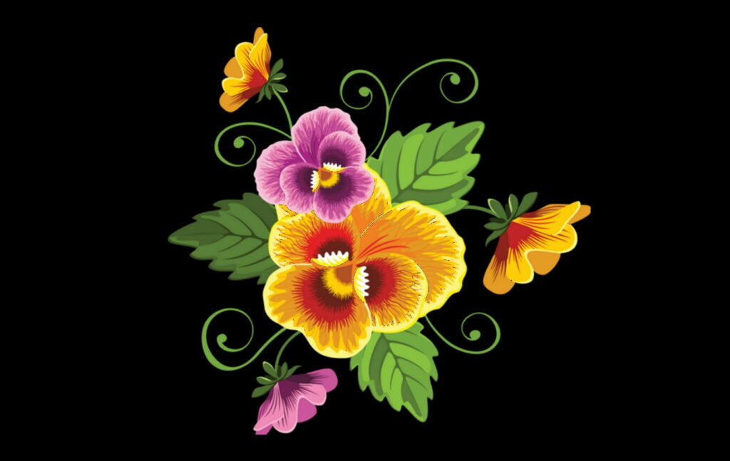 Abstract Vector Black Floral Wallpaper: A Captivating HD Background with Intricate Flower Motifs
