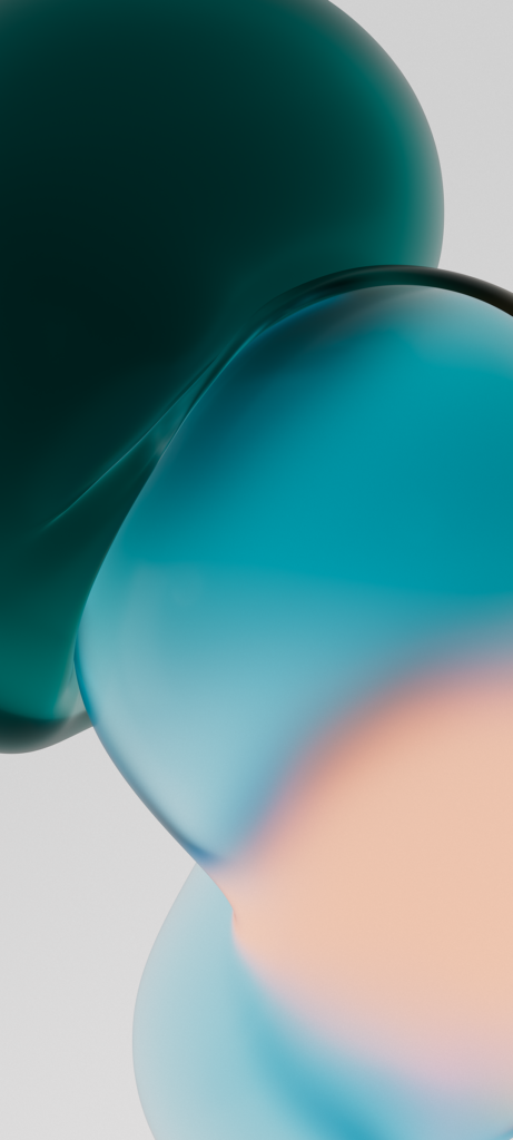 Abstract Teal and Peach Wallpaper: Minimalist Fluid Design Background